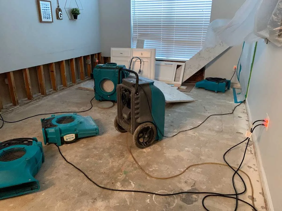 Dehumidifier in flood-cut room for Water Extraction & Removal in Woodlake